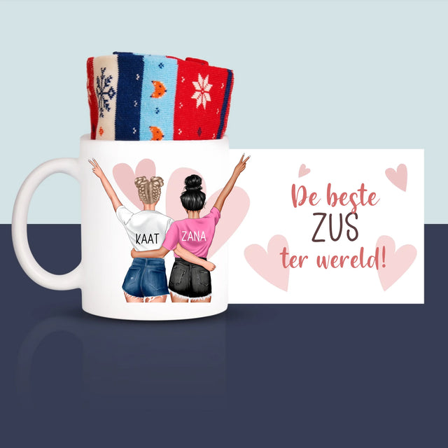 Karakter Schepper: De Beste Zus Ter Wereld - Wintersokken In Een Mok