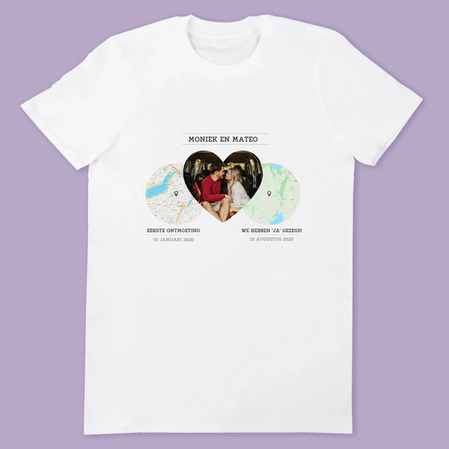 Stadsplastadsplattegrond: Onze Plekken - T-Shirt Voor Koppels