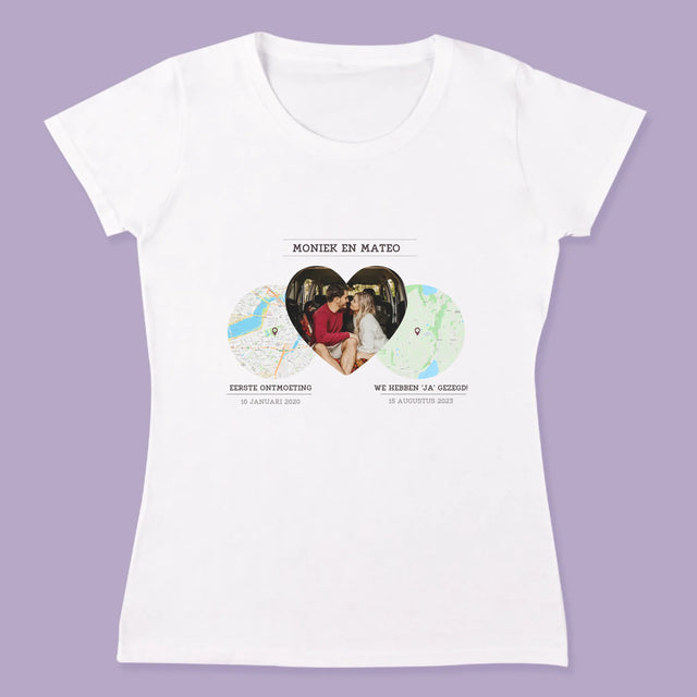 Stadsplastadsplattegrond: Onze Plekken - T-Shirt Voor Koppels