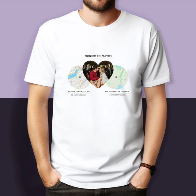 Stadsplastadsplattegrond: Onze Plekken - T-Shirt Voor Koppels