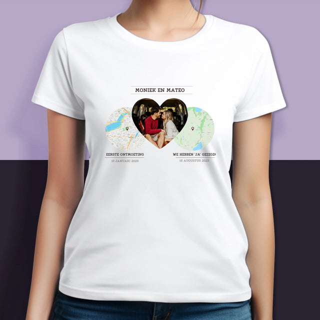 Stadsplastadsplattegrond: Onze Plekken - T-Shirt Voor Koppels