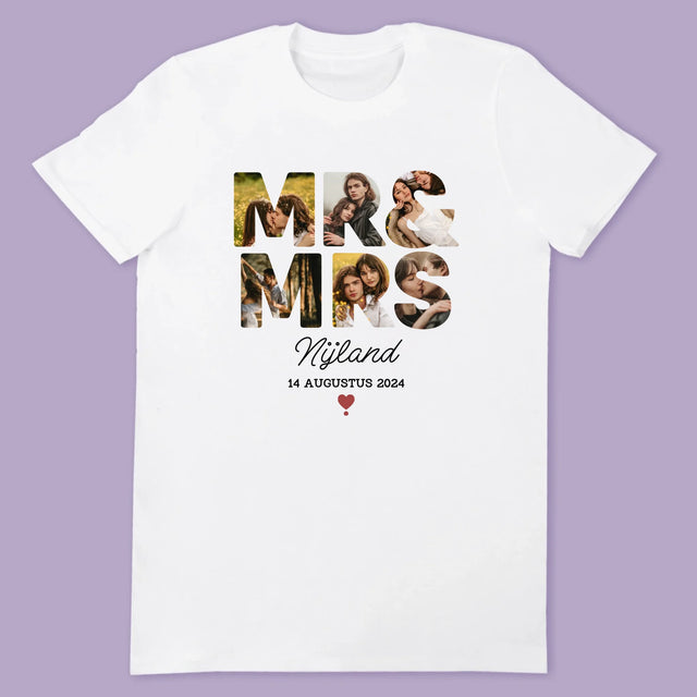 Woord Van Foto'S: Mr&Mrs - T-Shirt Voor Koppels