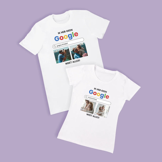 Fotocollage: Ik Heb Geen Google Nodig - T-Shirt Voor Koppels