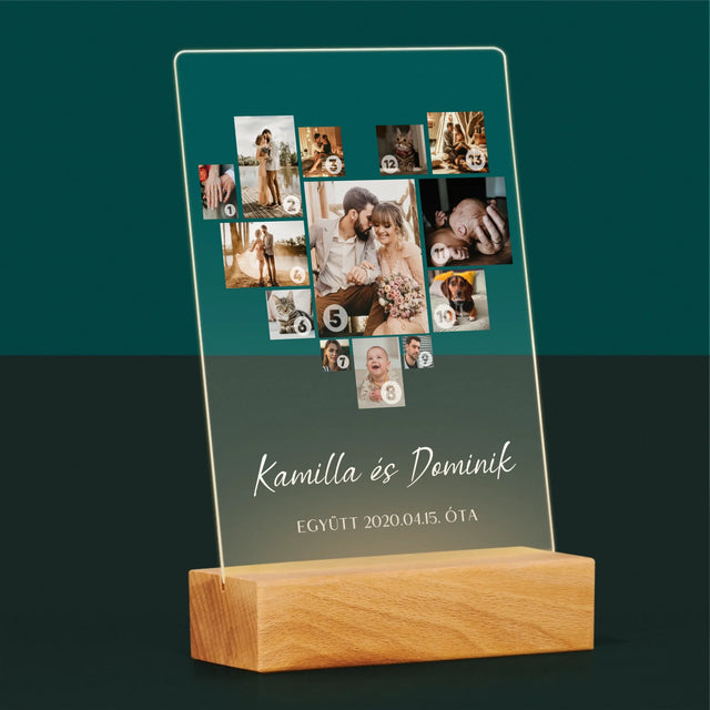 Fotocollage: Fotocollage Hart - Afdruk Op Acrylglas (Verticaal)