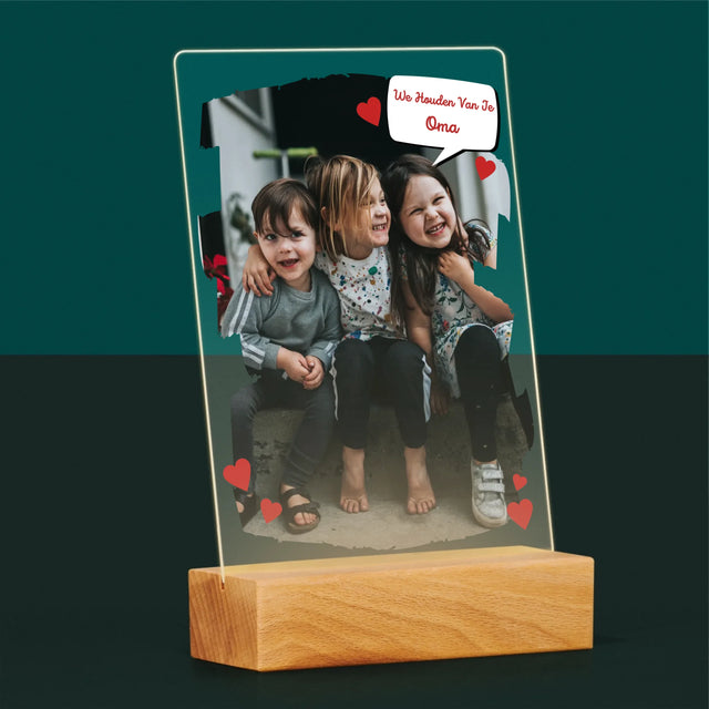 Foto En Handtekening: Voor Lieve Oma - Afdruk Op Acrylglas (Verticaal)