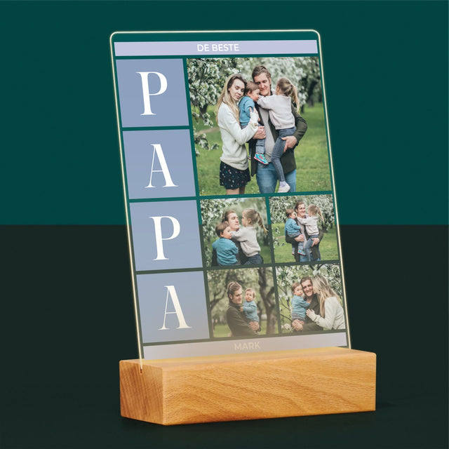 Fotocollage: Collage, De Beste Papa - Afdruk Op Acrylglas (Verticaal)