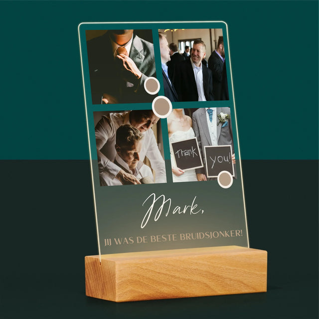 Fotocollage: Bedankt Collage, Bruidsjonker - Afdruk Op Acrylglas (Verticaal)
