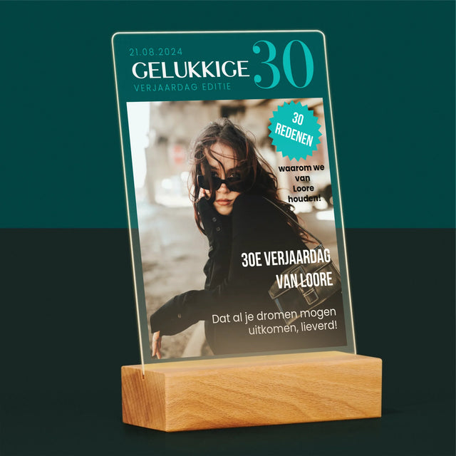 Omslag Van Tijdschrift: Gelukkige 30 - Afdruk Op Acrylglas (Verticaal)