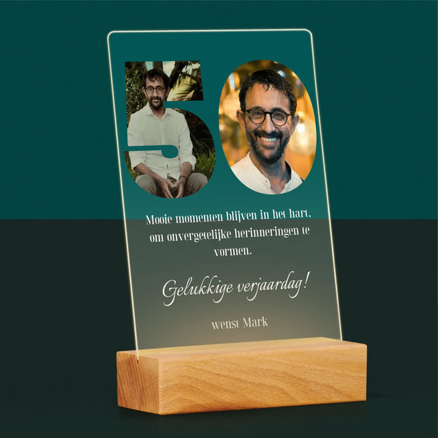 Woord Van Foto'S: 50E Verjaardag - Afdruk Op Acrylglas (Verticaal)