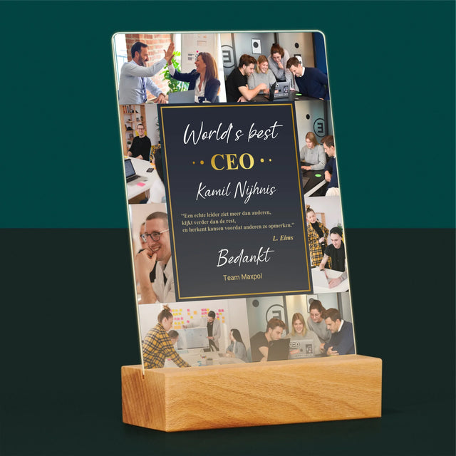 Fotocollage: World’S Best Ceo - Afdruk Op Acrylglas (Verticaal)