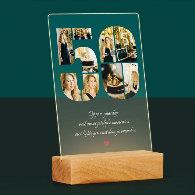 Vorm Van Foto'S: 50E Verjaardag Wensen - Afdruk Op Acrylglas (Verticaal)