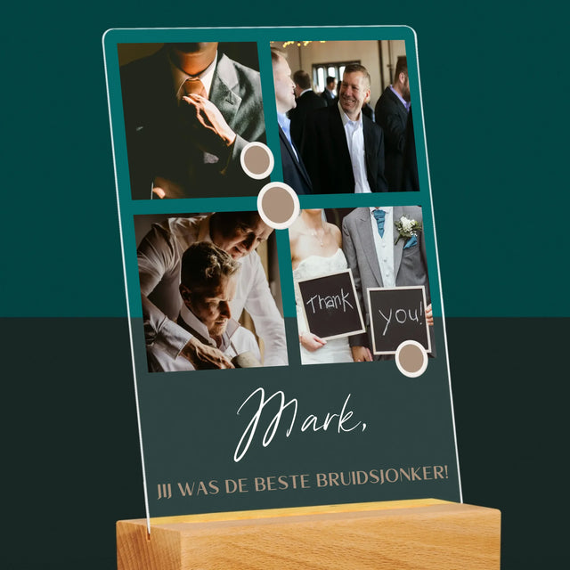 Fotocollage: Bedankt Collage, Bruidsjonker - Afdruk Op Acrylglas (Verticaal)