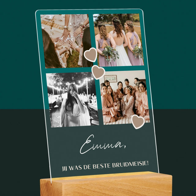 Fotocollage: Bedankt Collage, Bruidsmeisje - Afdruk Op Acrylglas (Verticaal)