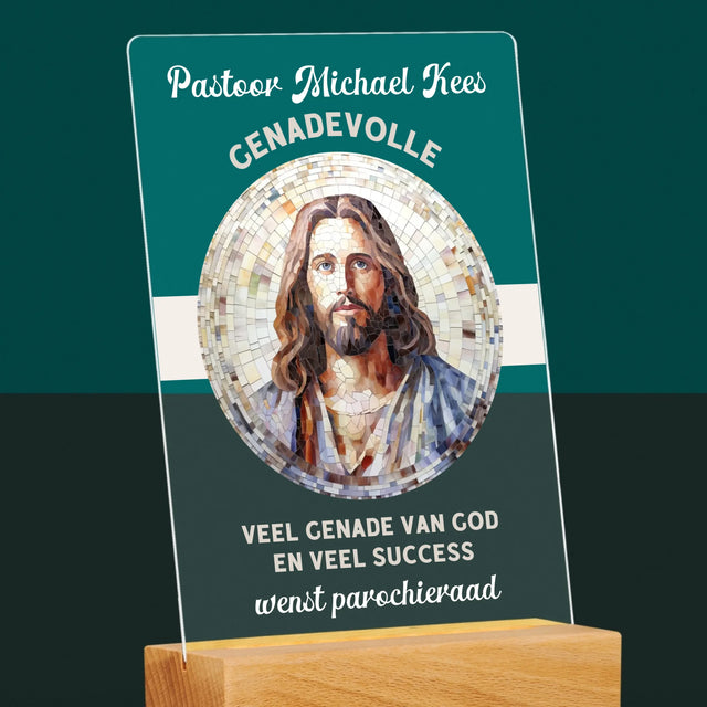 Naam En Handtekening : Genadevolle Priester - Afdruk Op Acrylglas (Verticaal)