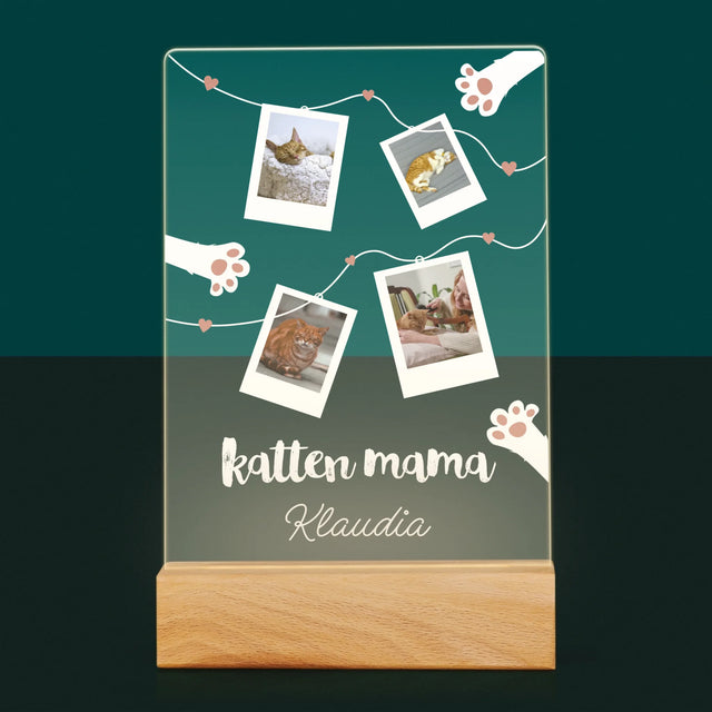 Fotocollage: Polaroid Kattenmama - Afdruk Op Acrylglas (Verticaal)