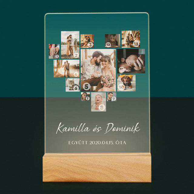 Fotocollage: Fotocollage Hart - Afdruk Op Acrylglas (Verticaal)