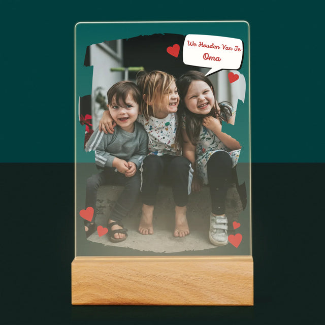 Foto En Handtekening: Voor Lieve Oma - Afdruk Op Acrylglas (Verticaal)