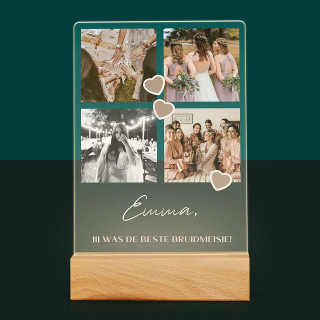 Fotocollage: Bedankt Collage, Bruidsmeisje - Afdruk Op Acrylglas (Verticaal)