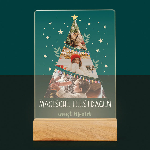 Fotocollage: Kerstboom, Magische Feestdagen - Afdruk Op Acrylglas (Verticaal)