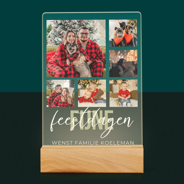 Fotocollage: Fijne Feestdagen - Afdruk Op Acrylglas (Verticaal)