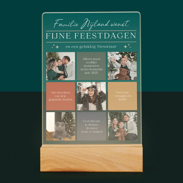 Fotocollage: Fijne Feestdagen, Wensen - Afdruk Op Acrylglas (Verticaal)