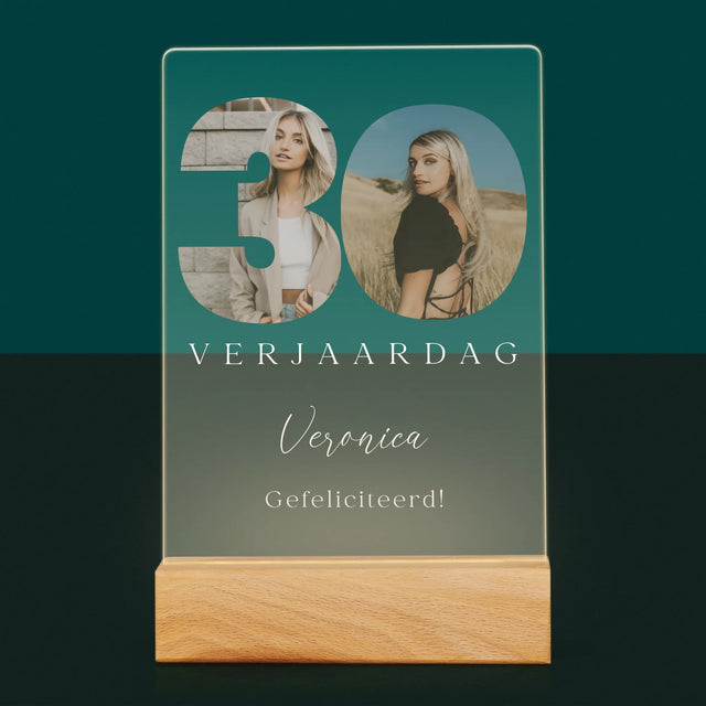 Woord Van Foto'S: 30E Verjaardag Handtekening - Afdruk Op Acrylglas (Verticaal)
