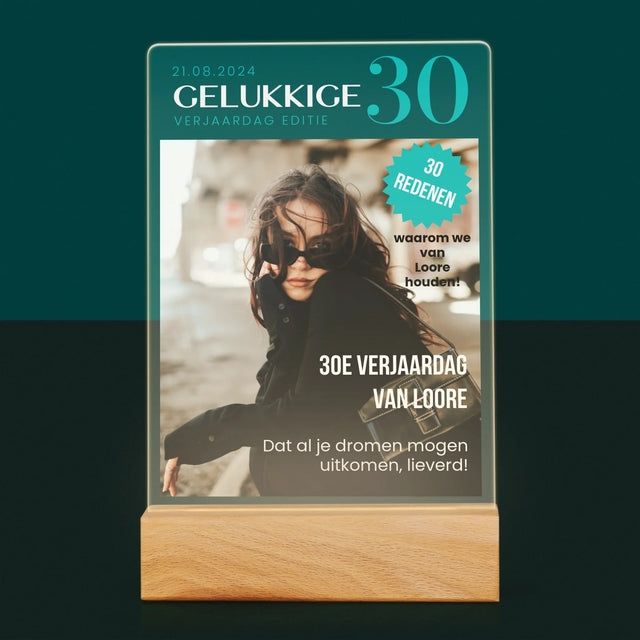 Omslag Van Tijdschrift: Gelukkige 30 - Afdruk Op Acrylglas (Verticaal)
