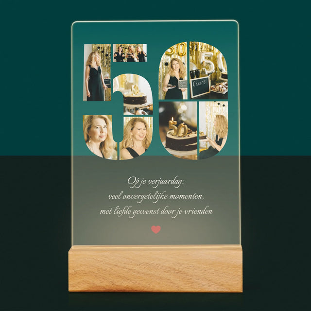 Vorm Van Foto'S: 50E Verjaardag Wensen - Afdruk Op Acrylglas (Verticaal)