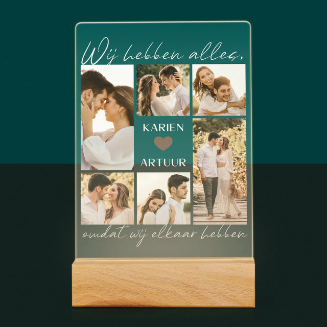 Fotocollage: Wij Hebben Alles, Omdat Wij Elkaar Hebben - Afdruk Op Acrylglas (Verticaal)