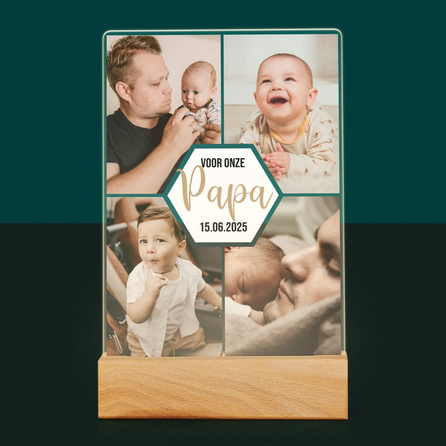 Fotocollage: Voor Onze Papa - Afdruk Op Acrylglas (Verticaal)