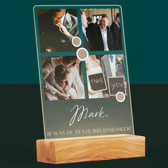 Fotocollage: Bedankt Collage, Bruidsjonker - Afdruk Op Acrylglas (Verticaal)