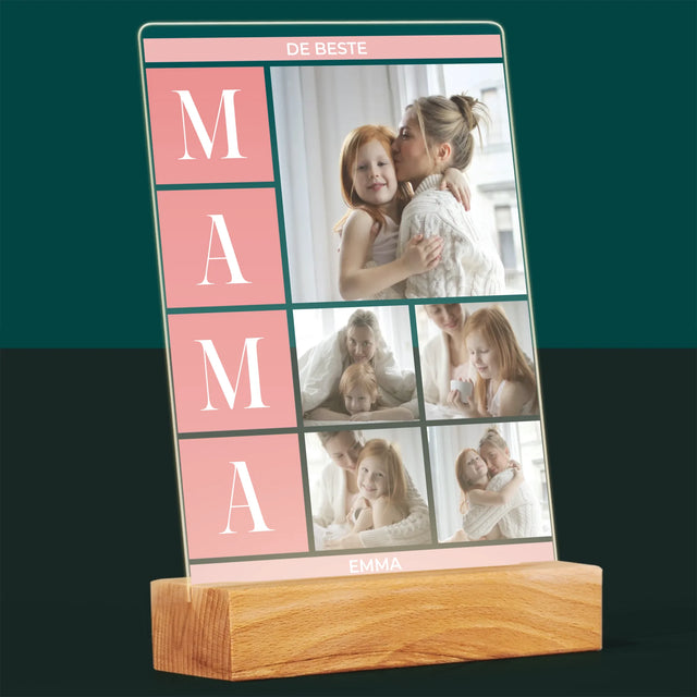 Fotocollage: Collage De Beste Mama - Afdruk Op Acrylglas (Verticaal)