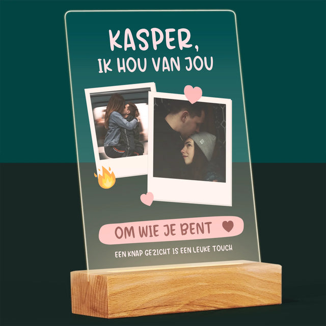 Fotocollage: Ik Hou Van Jou Om Wie Je Bent - Afdruk Op Acrylglas (Verticaal)