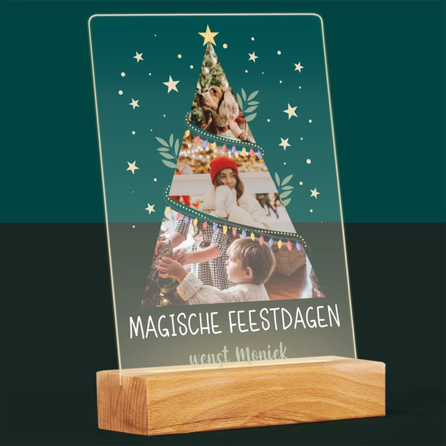 Fotocollage: Kerstboom, Magische Feestdagen - Afdruk Op Acrylglas (Verticaal)