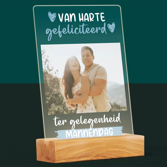 Foto En Handtekening: Wensen Voor Mannendag - Afdruk Op Acrylglas (Verticaal)