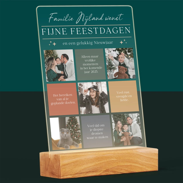 Fotocollage: Fijne Feestdagen, Wensen - Afdruk Op Acrylglas (Verticaal)
