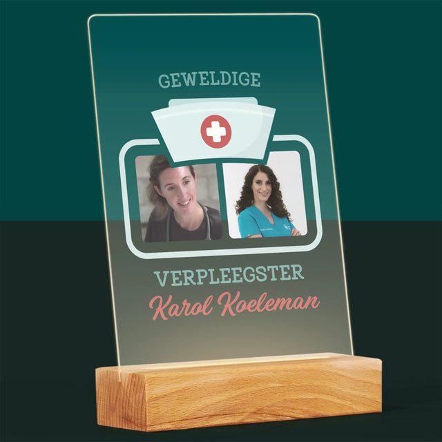 Fotocollage: Geweldige Verpleegster - Afdruk Op Acrylglas (Verticaal)