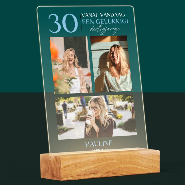 Fotocollage: Vanaf Vandaag Een Gelukkige 30'Er - Afdruk Op Acrylglas (Verticaal)