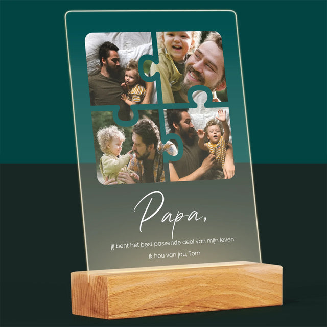 Fotocollage: Fotopuzzel, Papa - Afdruk Op Acrylglas (Verticaal)