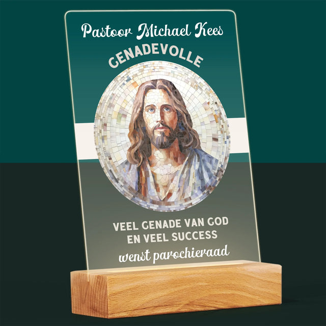 Naam En Handtekening : Genadevolle Priester - Afdruk Op Acrylglas (Verticaal)