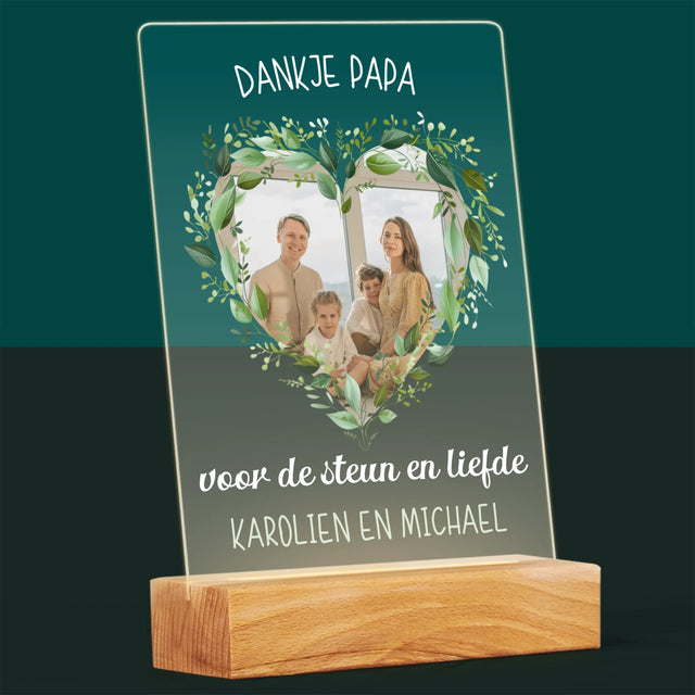Foto En Handtekening: Dankje Papa - Afdruk Op Acrylglas (Verticaal)
