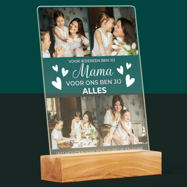 Fotocollage: Mama Jij Bent Ons Alles - Afdruk Op Acrylglas (Verticaal)