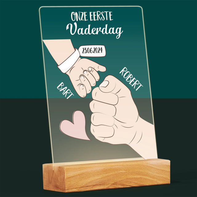 Naam En Handtekening : Eerste Vaderdag Samen - Afdruk Op Acrylglas (Verticaal)