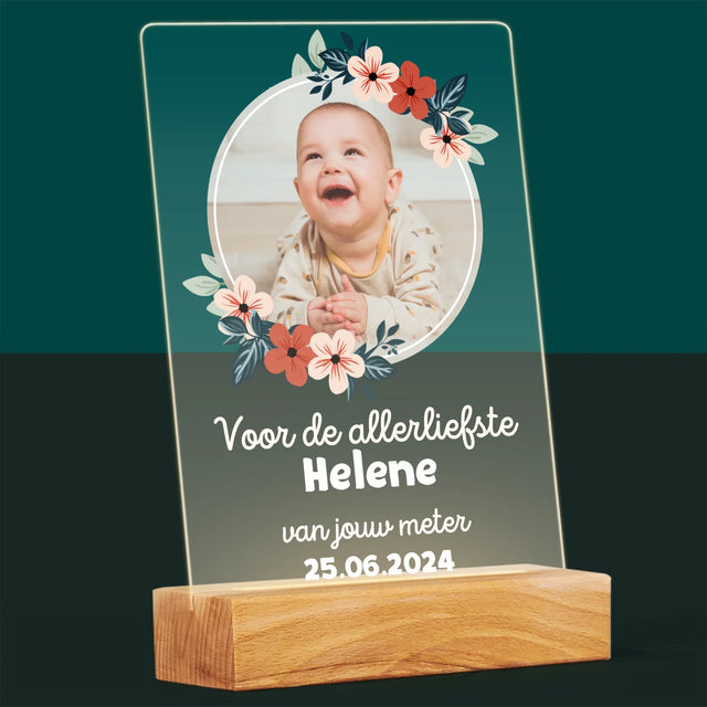 Foto En Handtekening: Voor Petekind - Afdruk Op Acrylglas (Verticaal)