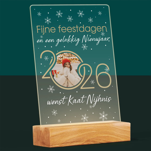 Fotocollage: Gelukkig Nieuwjaar - Afdruk Op Acrylglas (Verticaal)
