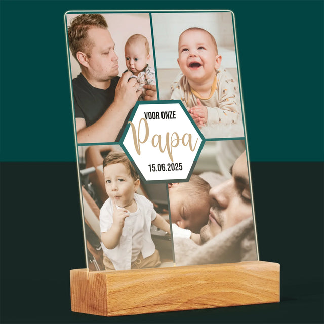 Fotocollage: Voor Onze Papa - Afdruk Op Acrylglas (Verticaal)