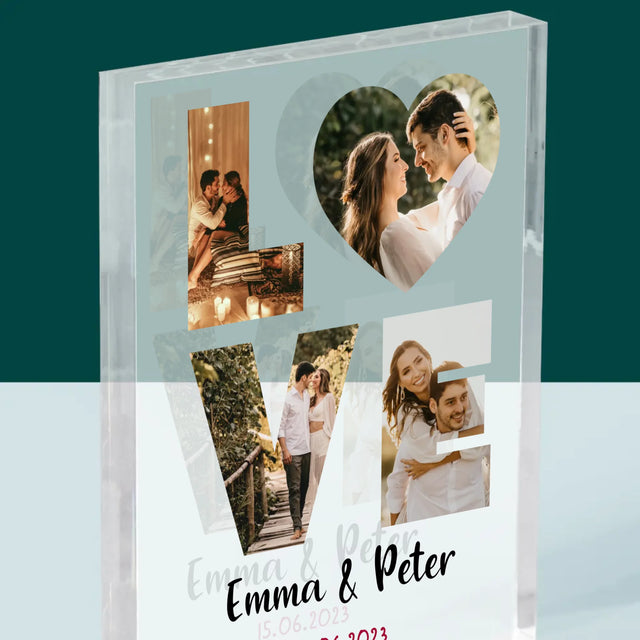 Woord Van Foto'S: Love Met Jouw Foto'S - Acryl Blok