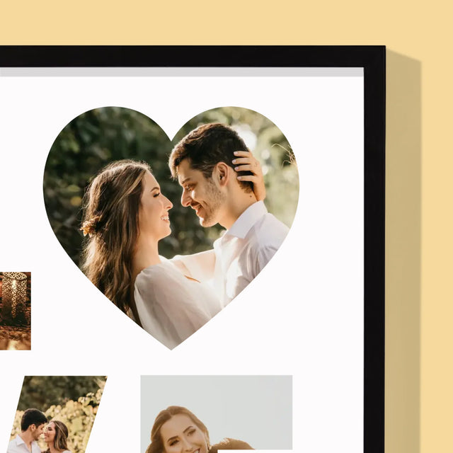 Woord Van Foto'S: Love Met Jouw Foto'S - Afdruk Met Frame 30X40 (Verticaal)