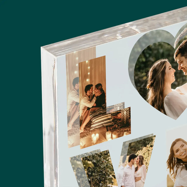 Woord Van Foto'S: Love Met Jouw Foto'S - Acryl Blok
