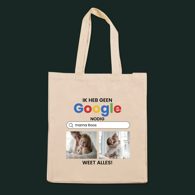 Fotocollage: Ik Heb Geen Google Nodig - Canvas Tas